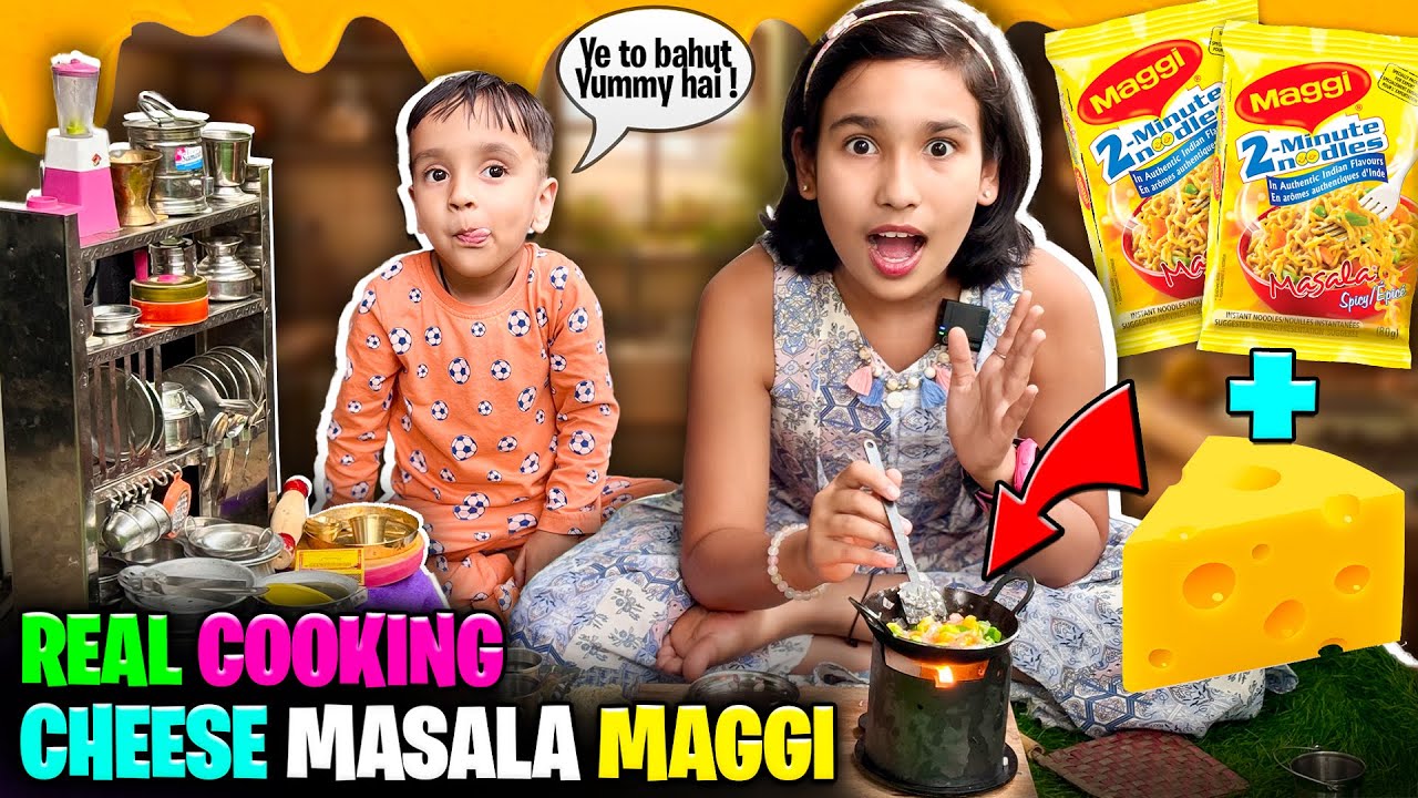 You are currently viewing Cheese Masala Maggi in Miniature Kitchen 🧀🍜 | Real Cooking | LearnWithPari