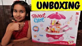 Read more about the article Ice Cream Candy Trolley Cart Pretend Play Set Unboxing | Sweet Fun with Aadyansh!