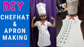 How to Make Chef Apron and Hat with Paper | Chef Hat and Apron Making | Fancy Dress