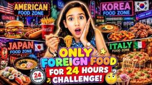 Read more about the article 😱 24 HOURS Eating ONLY FOREIGN FOOD Challenge!! 🌍🍜 BIG Mistake! 🤢🔥