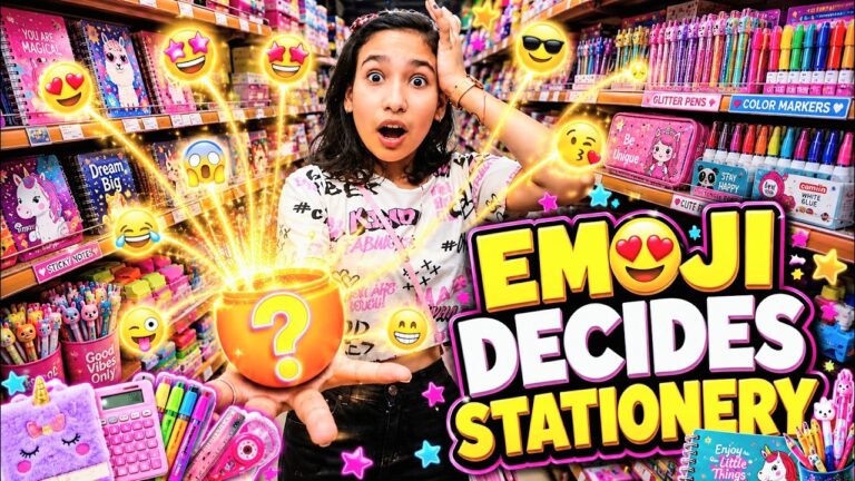 Emoji Decides My Stationery Shopping Challenge! 😱✏️ Can I Buy My Favorite Items?